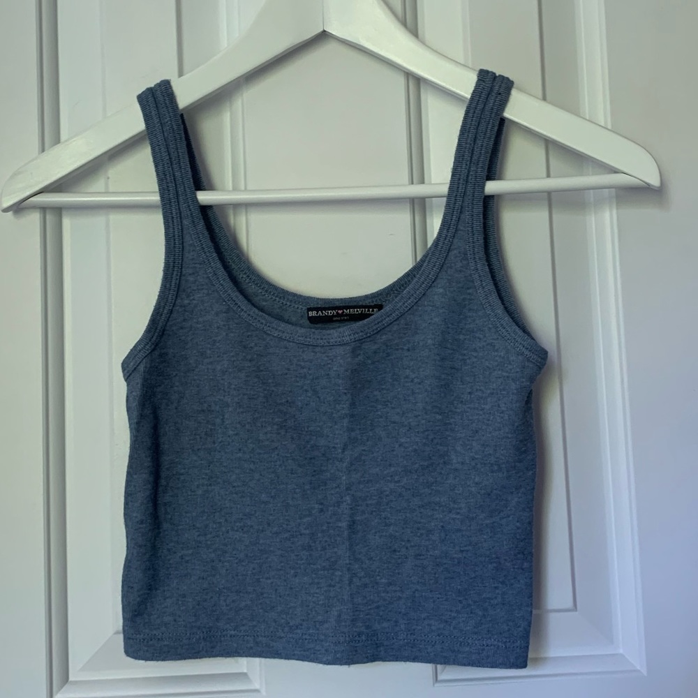 Brandy Melville Blue Cropped Tank Top